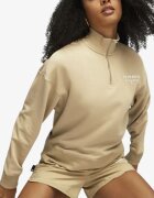 Puma Team Womens Half-Zip Sweatshirt Beige