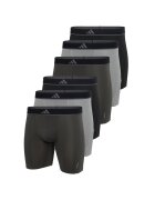 adidas Боксерки с еластична талия с лого - 6 чифта - Черен/Сив