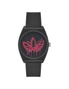 adidas Дамски часовник - Адидас - Стомана - Кварцов механизъм - Черен/Розов