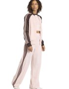 adidas Originals Суитшърт с памук с цип - Тъмнокафяв/Бледо розово