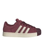adidas Originals Велурени спортни обувки Superstar - Мръснобял/Малиново червено