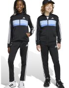 adidas Sportswear Спортен екип Tiberio с цип и цветен блок - Бял/Черен/Син