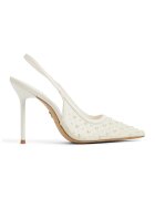 Aldo Заострени обувки Pearlescent от еко кожа с ток - Мръснобял