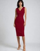 Alina Cernatescu Rochie midi bodycon cu model drapat Anara