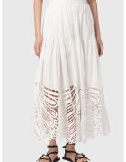 AllSaints Дълга пола Femi от органичен памук с ажур