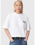 AllSaints Тениска от памук с лого на гърба - Черен/Бял/Коралово червено