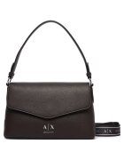 Armani Exchange чанта за рамо от еко кожа с капак - лого A|X и цип - кафява