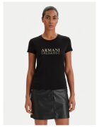 Armani Exchange Дамска тениска - вталена кройка - черна - памук