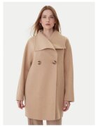 Armani Exchange Дамско палто - копчета - бежово - вълна 50