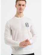 Armani Exchange Фино плетен вълнен пуловер с лого