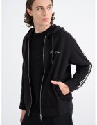 Armani Exchange Худи с цип и джобове - Бял/Черен