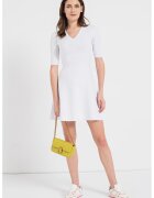 Armani Exchange Рокля с шпиц и къси ръкави