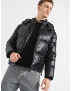 Armani Exchange Ватирано зимно яке с качулка