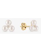 Atelier Devi Обеци от 14K злато с диамант и естествени перли - Noa