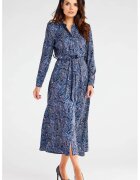awama Дамска рокля - Polyester - Navy blue