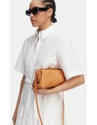 Balagan Чанта от естествена кожа с crossbody презрамка и закопчаване с магнитни копчета - кафява