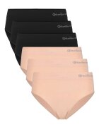 Bamboo Basics Bamboo Basic - Безшевни слипове - 6 чифта - Черен/Праскова