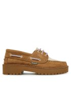 Barbour Дамски мокасини - естествена кожа - бежови - дебела подметка