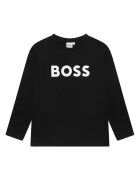 BOSS Kidswear Блуза с овално деколте и контрастно лого