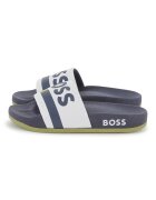 BOSS Kidswear Чехли с контрастно лого - Зелен/Прашно синьо
