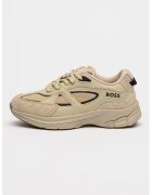 BOSS Kidswear Кожени спортни обувки с велур