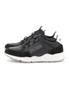BOSS Kidswear Маратонки от еко кожа с лого - Черен/Tъмносив