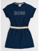 BOSS Kidswear Рокля с памук с лого и еластична талия
