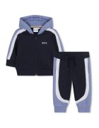 BOSS Kidswear Спортен екип с памук с лого - Черен/Прашно синьо