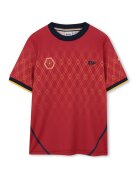 BOSS Kidswear Тениска с овално деколте и принт - Червен/Черен