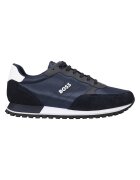 BOSS Спортни обувки Parkour-L Runn 15219 с велур - Бял/Черен/Тъмносин