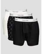 Calvin Klein Боксерки с памук - 3 чифта - Черен/Бял