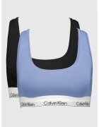 Calvin Klein Бюстие с модал с лого - 2 части - Светло сив/Корал