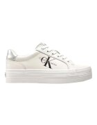 Calvin Klein Дамски маратонки с връзки - тип „вулк“ - YW0YW01474-0K9 - бели