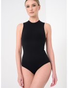 Calvin Klein Едноцветно боди без ръкави - Черен