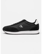 Calvin Klein Jeans Маратонки под глезена Retro Runner с велур - Бял/Черен