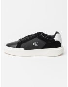 Calvin Klein Jeans Масивни спортни обувки от велур и текстил с лого - Избеляло черно/Бял