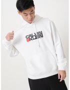 Calvin Klein Jeans Памучно худи с лого - Бял/Черен