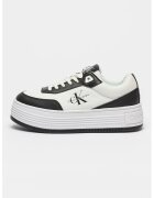 Calvin Klein Jeans Спортни обувки с кожа и с равна платформа - Бял/Черен