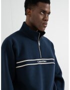 Calvin Klein Jeans Свободен суитшърт с цип - Бял/Тъмносин