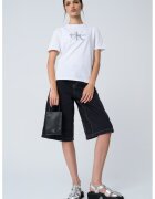 Calvin Klein Jeans Свободна тениска с лого - Черен/Светло сив/Бял