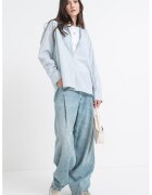 Calvin Klein Jeans Уголемена риза с дълги ръкави - Черен/Ментово зелено