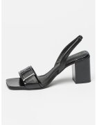 Calvin Klein Кожени сандали с масивен ток