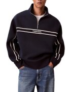 Calvin Klein Мъжка блуза с цип LS COTTON SPACER STRIPE RIB QTR - полиестер - синя