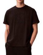 Calvin Klein Мъжка тениска SS RLXD PREMIUM INTERLOCK EMBLEM - Памук - Черна