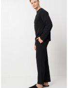 Calvin Klein Памучна пижама с изчистен десен