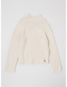 Calvin Klein Рипсен пуловер с ниска яка