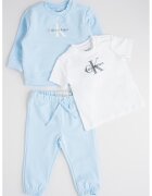 Calvin Klein Суитшърт с органичен памук - тениска и спортен панталон - Бял/Черен
