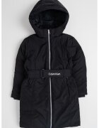 Calvin Klein Зимно яке с качулка и колан на талията