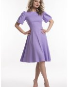 CAMISSI Разкроена ленена рокля с къси ръкави