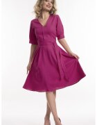 CAMISSI Разкроена ленена рокля с шпиц